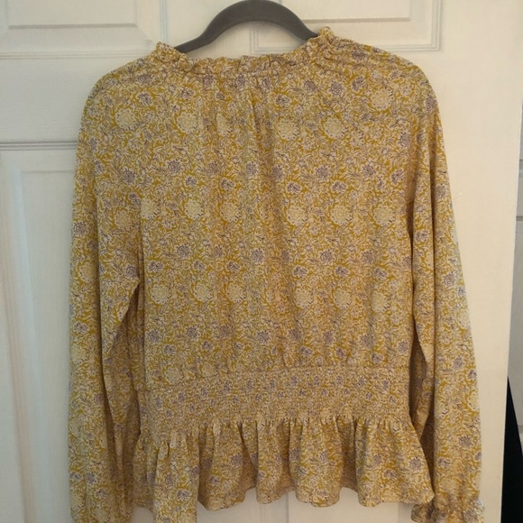 Melloday BOHO ruffled V neck bouncy blouse medium - Picture 10 of 14